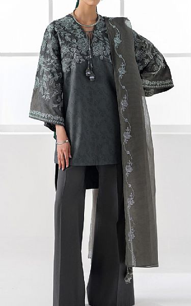 Sapphire Dark Grey Cotton Suit | Pakistani Lawn Dress in USA- Image 1