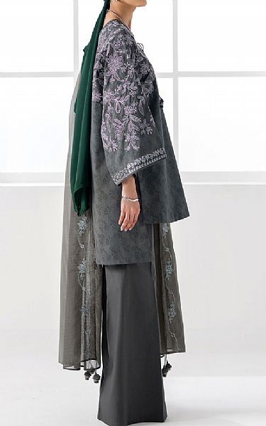 Sapphire Dark Grey Cotton Suit | Pakistani Lawn Dress in USA- Image 2