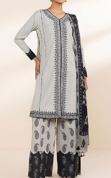 Sapphire Grey/Black Lawn Suit | Pakistani Lawn Dress in USA- Image 1