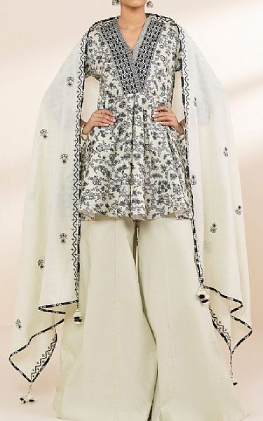 Sapphire Off White/Black Lawn Suit | Pakistani Lawn Dress in USA- Image 1