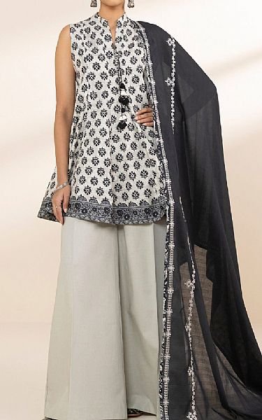 Sapphire Grey/Black Lawn Suit | Pakistani Lawn Dress in USA- Image 1