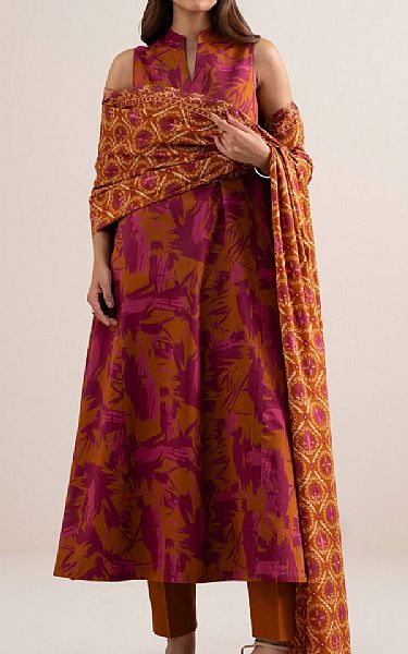 Sapphire Rust/Raspberry Lawn Suit | Pakistani Lawn Dress in USA- Image 1