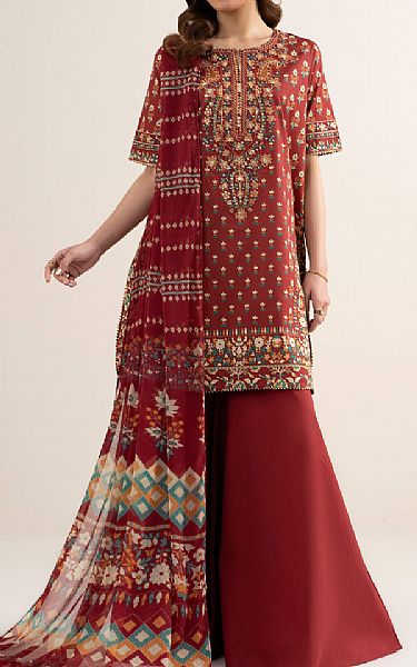 Sapphire Dusty Red Lawn Suit | Pakistani Lawn Dress in USA- Image 1