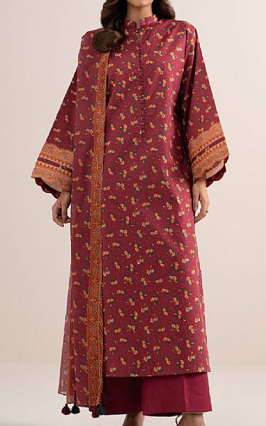 Sapphire Wine Red Lawn Suit | Pakistani Lawn Dress in USA- Image 1