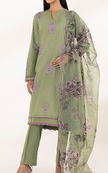 Sapphire Military Green Dobby Suit | Pakistani Lawn Suits- Image 1