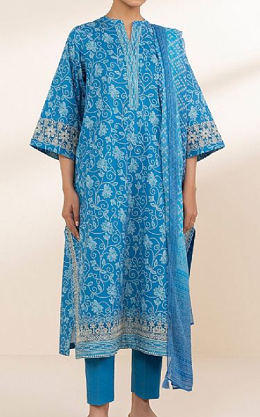 Sapphire Blue Lawn Suit | Pakistani Lawn Dress in USA- Image 1