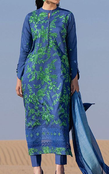 Sapphire Dusk Blue/Green Jacquard Suit | Pakistani Lawn Suits- Image 1
