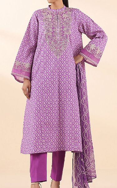 Sapphire Warm Purple Dobby Suit | Pakistani Lawn Dress in USA- Image 1