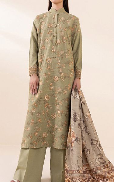 Sapphire Sage Green Dobby Suit | Pakistani Winter Dresses in USA- Image 1