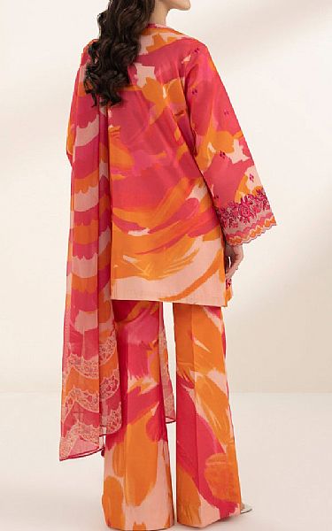 Sapphire Pink/Orange Lawn Suit | Pakistani Lawn Suits- Image 2