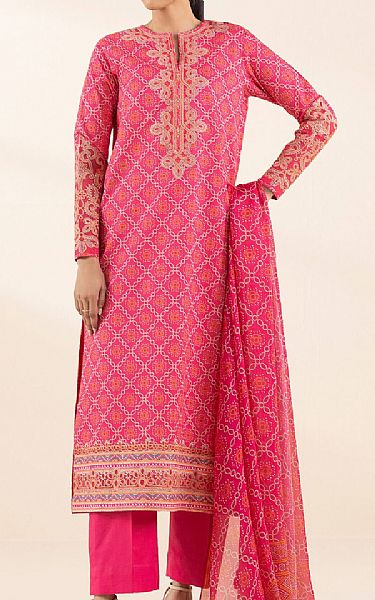 Sapphire Pink Lawn Suit | Pakistani Lawn Dress in USA- Image 1
