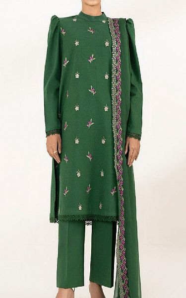 Sapphire Green Dobby Suit | Pakistani Lawn Suits- Image 1