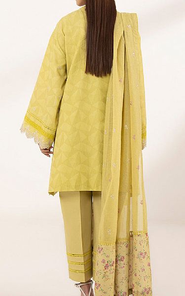 Sapphire Lime Yellow Jacquard Suit | Pakistani Lawn Suits- Image 2