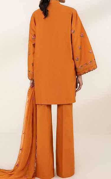 Sapphire Safety Orange Cotton Suit | Pakistani Lawn Suits- Image 2
