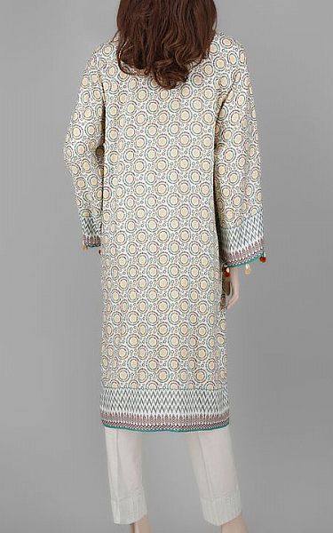 Saya White Dobby Kurti | Pakistani Winter Dresses- Image 2
