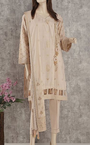 Ivory Jacquard Suit | Saya Pakistani Winter Dresses