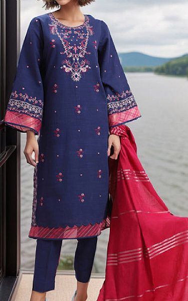 Saya Navy Blue Khaddar Suit | Pakistani Winter Dresses- Image 1