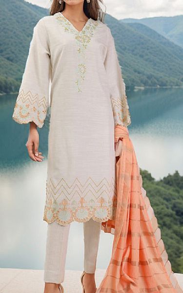 Saya Pastel Grey Khaddar Suit | Pakistani Winter Dresses- Image 1