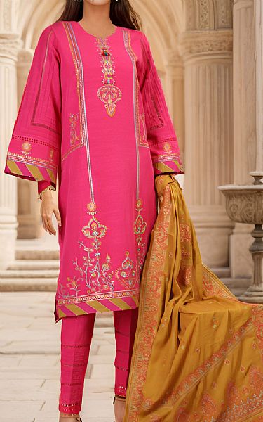 Saya Cerise Pink Khaddar Suit | Pakistani Winter Dresses- Image 1