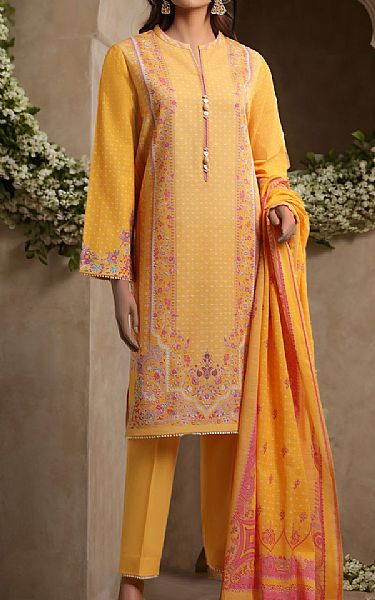 Saya Yellow Khaddar Suit | Pakistani Winter Dresses- Image 1