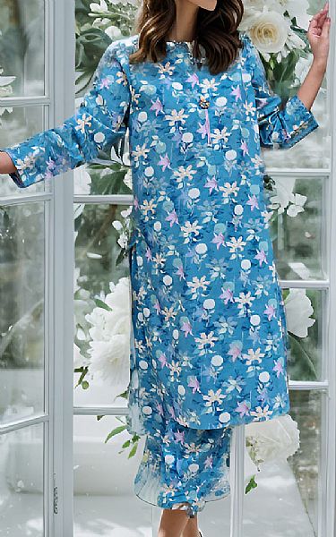 Saya Bluish Khaddar Suit (2 pcs) | Pakistani Winter Dresses- Image 1