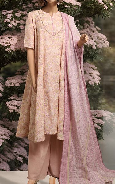 Saya Oyster Pink Khaddar Suit | Pakistani Winter Dresses- Image 1