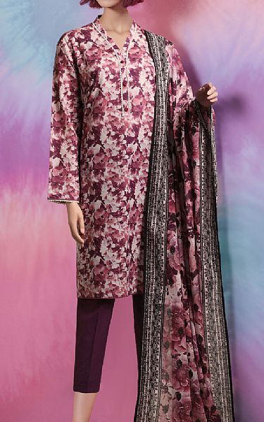 Saya Old Mauve Khaddar Suit | Pakistani Winter Dresses- Image 1