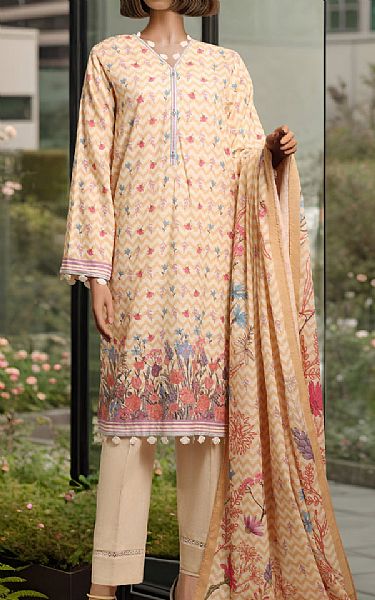 Saya Ivory/Fawn Khaddar Suit | Pakistani Winter Dresses- Image 1
