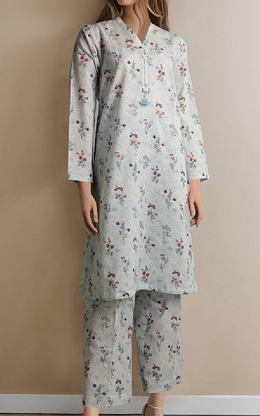 Saya Light Grey Khaddar Suit (2 pcs) | Pakistani Winter Dresses- Image 1