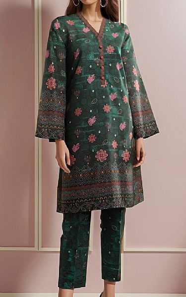 Saya Mineral Green Khaddar Suit (2 pcs) | Pakistani Winter Dresses- Image 1