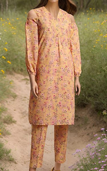 Saya Sand Gold/Rose Khaddar Suit (2 pcs) | Pakistani Winter Dresses- Image 1