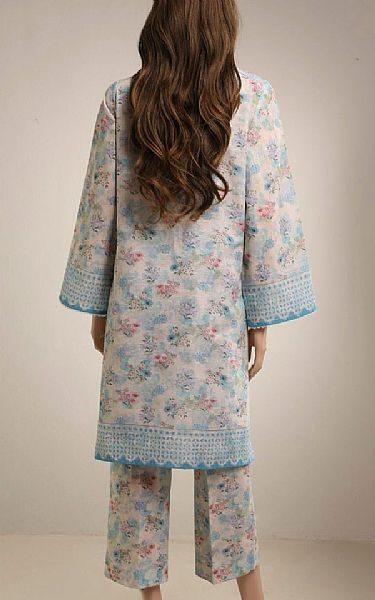 Saya Pastel Grey/Turquoise Khaddar Suit (2 pcs) | Pakistani Winter Dresses- Image 2