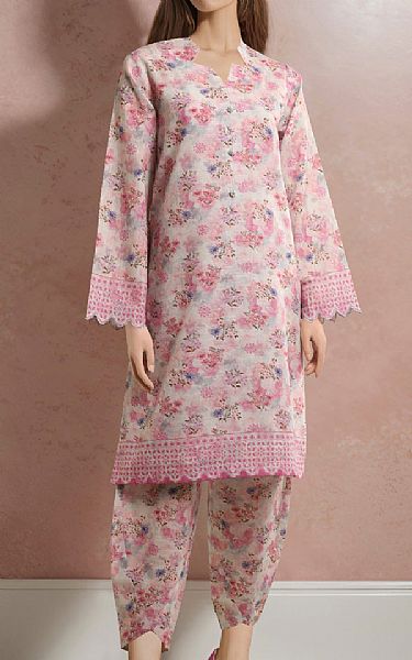 Saya Ivory/Pink Khaddar Suit (2 pcs) | Pakistani Winter Dresses- Image 1