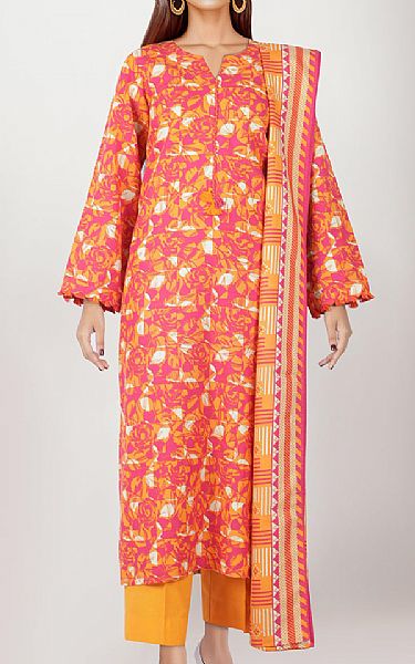Saya Orange/Pink Khaddar Suit | Pakistani Winter Dresses in USA- Image 1