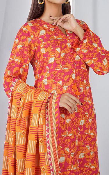 Saya Orange/Pink Khaddar Suit | Pakistani Winter Dresses in USA- Image 2