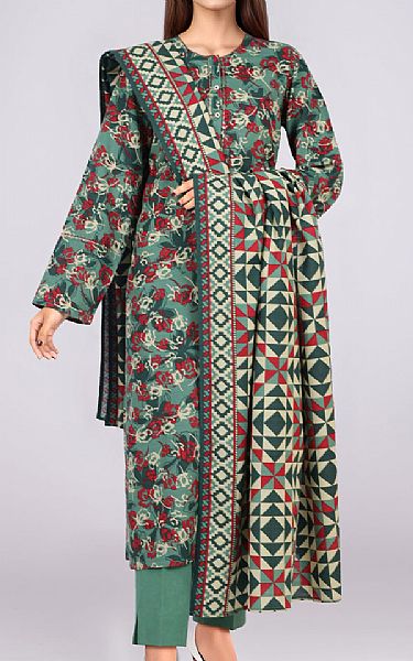 Saya Viridian Green Khaddar Suit | Pakistani Winter Dresses in USA- Image 1