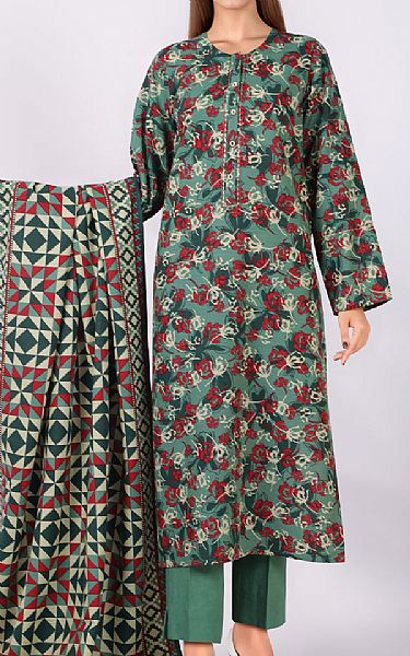 Saya Viridian Green Khaddar Suit | Pakistani Winter Dresses in USA- Image 2