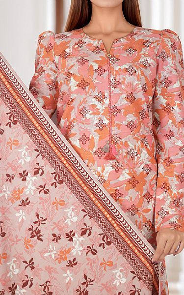 Saya Pastel Orange/Pink Khaddar Suit | Pakistani Winter Dresses in USA- Image 2