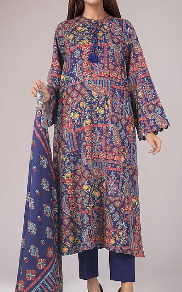 Saya Navy Blue Khaddar Suit | Pakistani Winter Dresses in USA- Image 1