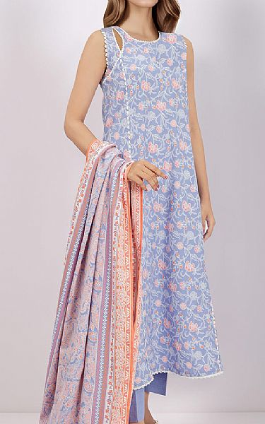 Saya Cadet Blue Viscose Suit | Pakistani Winter Dresses in USA- Image 1