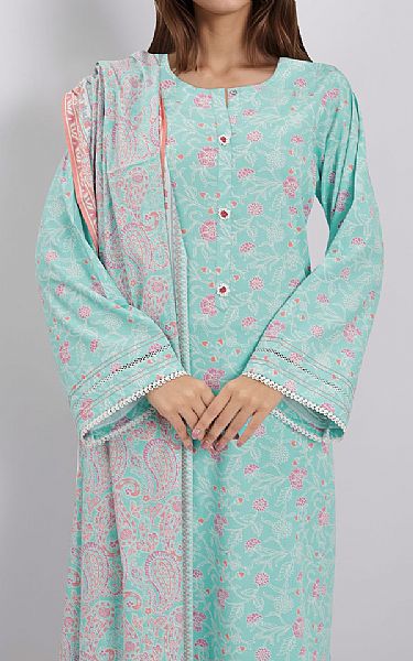 Saya Turquoise Viscose Suit | Pakistani Winter Dresses in USA- Image 2