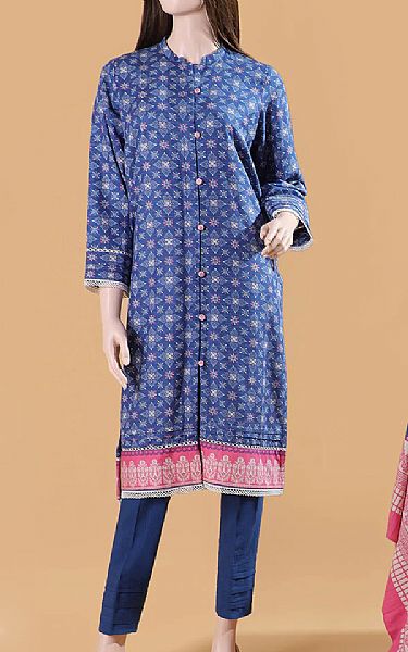 Saya Royal Blue Khaddar Suit | Pakistani Winter Dresses- Image 1