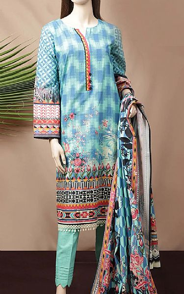Saya Mint Green/Light Turquoise Khaddar Suit | Pakistani Winter Dresses- Image 1
