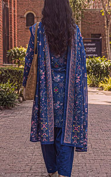 Saya Blue Khaddar Suit | Pakistani Winter Dresses in USA- Image 2