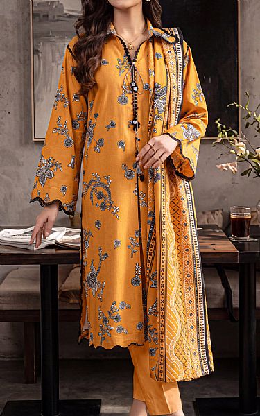 Saya Faded Orange Khaddar Suit | Pakistani Winter Dresses in USA- Image 1