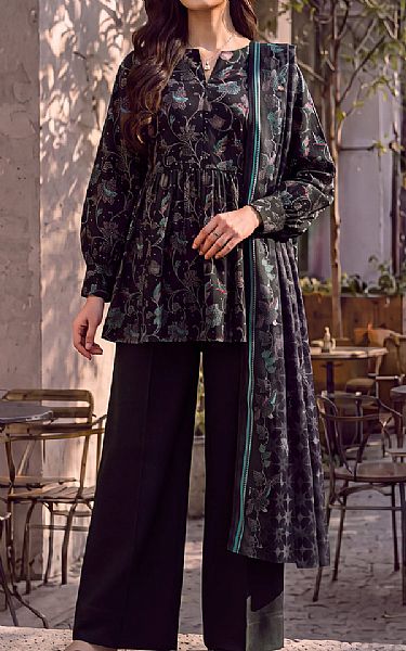 Saya Black Khaddar Suit | Pakistani Winter Dresses in USA- Image 1