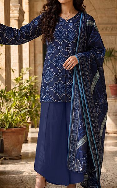 Saya Blue Khaddar Suit | Pakistani Winter Dresses in USA- Image 1