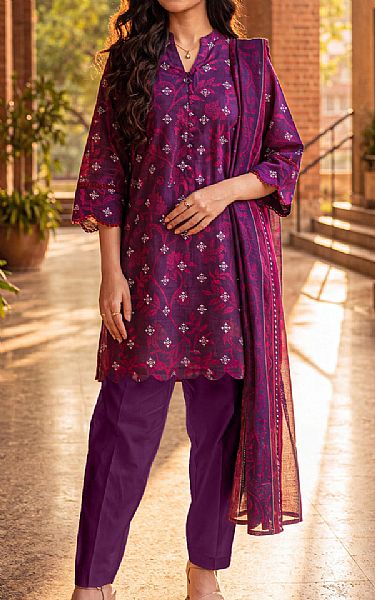 Saya Plum Khaddar Suit | Pakistani Winter Dresses in USA- Image 1