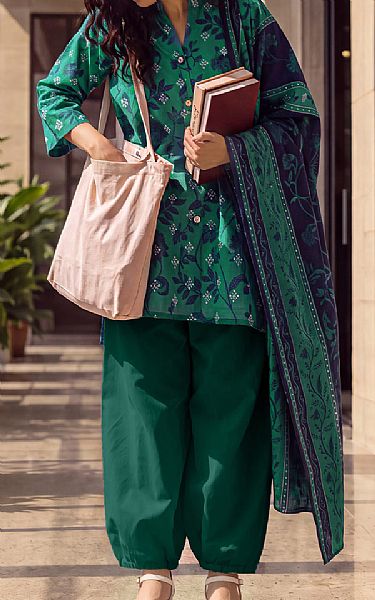 Saya Emerald Green Khaddar Suit | Pakistani Winter Dresses in USA- Image 1