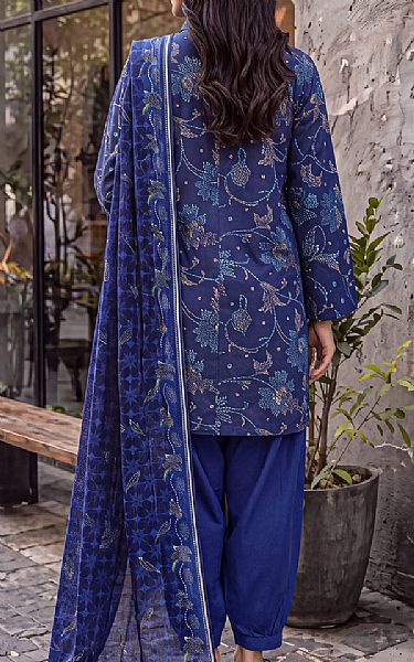 Saya Blue Khaddar Suit | Pakistani Winter Dresses in USA- Image 2